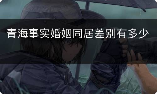青海事实婚姻同居差别有多少