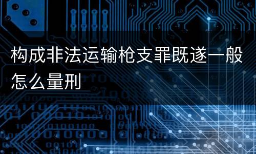 构成非法运输枪支罪既遂一般怎么量刑
