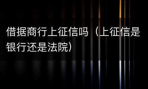 借据商行上征信吗（上征信是银行还是法院）