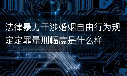 法律暴力干涉婚姻自由行为规定定罪量刑幅度是什么样