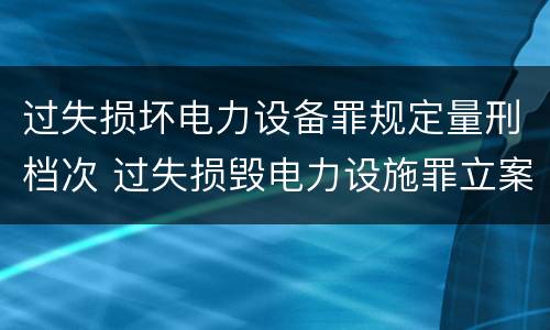 过失损坏电力设备罪规定量刑档次 过失损毁电力设施罪立案标准