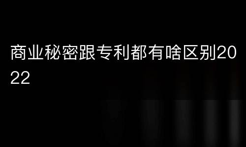 商业秘密跟专利都有啥区别2022