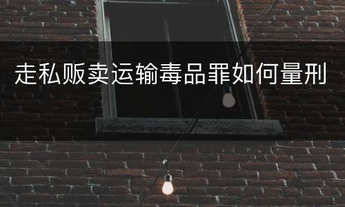 走私贩卖运输毒品罪如何量刑