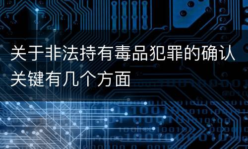 关于非法持有毒品犯罪的确认关键有几个方面
