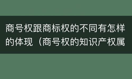 商号权跟商标权的不同有怎样的体现（商号权的知识产权属性）