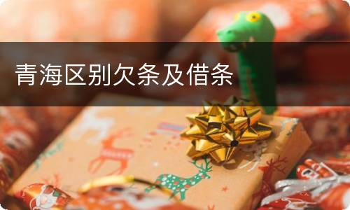 青海区别欠条及借条