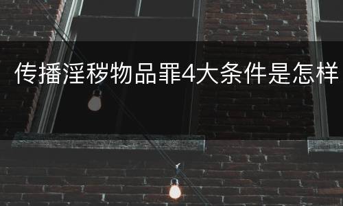 传播淫秽物品罪4大条件是怎样