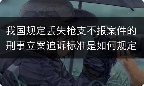 我国规定丢失枪支不报案件的刑事立案追诉标准是如何规定