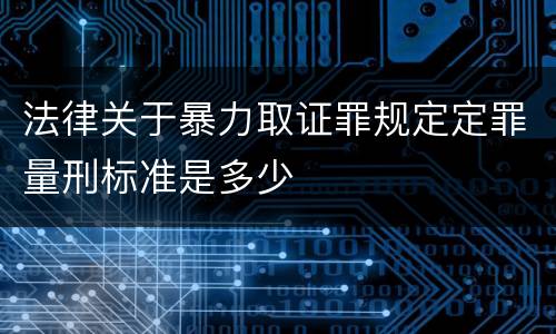 法律关于暴力取证罪规定定罪量刑标准是多少