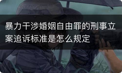 暴力干涉婚姻自由罪的刑事立案追诉标准是怎么规定