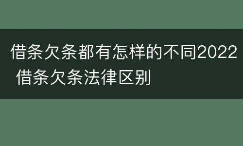 借条欠条都有怎样的不同2022 借条欠条法律区别