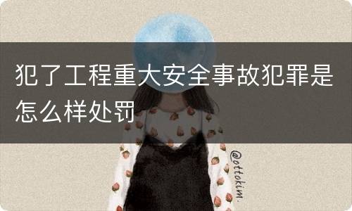 犯了工程重大安全事故犯罪是怎么样处罚
