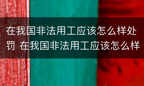 在我国非法用工应该怎么样处罚 在我国非法用工应该怎么样处罚他人