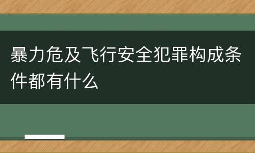 暴力危及飞行安全犯罪构成条件都有什么