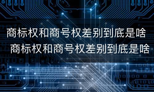商标权和商号权差别到底是啥 商标权和商号权差别到底是啥