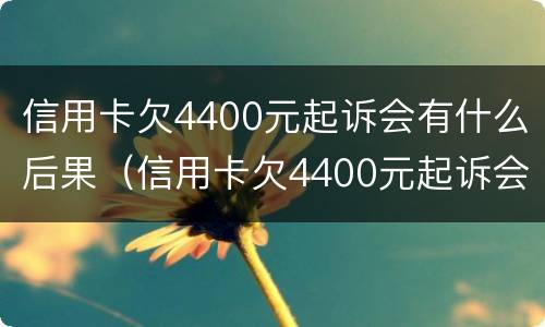 信用卡欠4400元起诉会有什么后果（信用卡欠4400元起诉会有什么后果吗）
