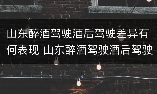 山东醉酒驾驶酒后驾驶差异有何表现 山东醉酒驾驶酒后驾驶差异有何表现呢