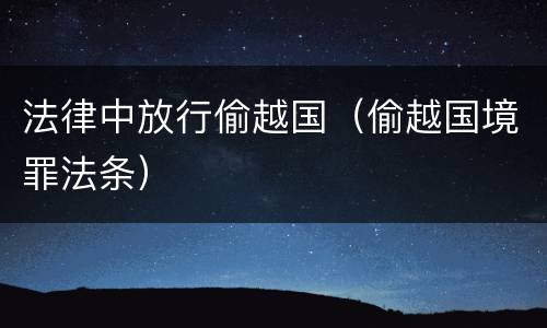 法律中放行偷越国（偷越国境罪法条）