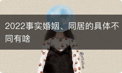 2022事实婚姻、同居的具体不同有啥