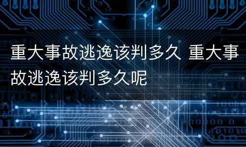 重大事故逃逸该判多久 重大事故逃逸该判多久呢