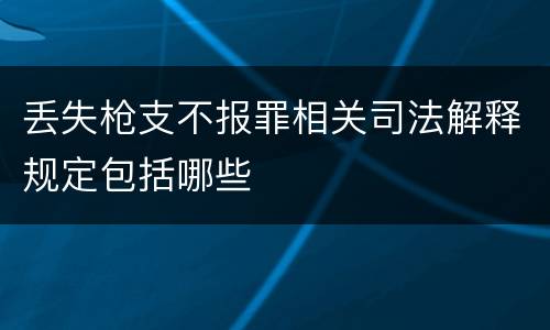丢失枪支不报罪相关司法解释规定包括哪些