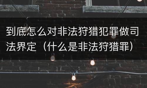 到底怎么对非法狩猎犯罪做司法界定(什么是非法狩猎罪)