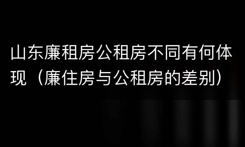 山东廉租房公租房不同有何体现（廉住房与公租房的差别）