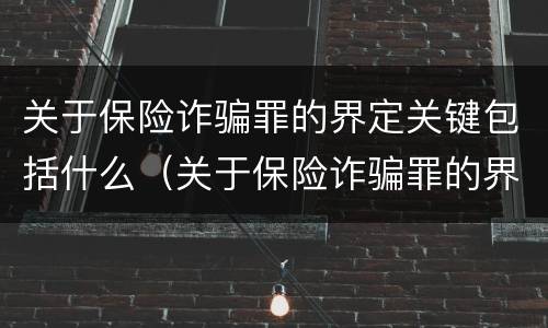 关于保险诈骗罪的界定关键包括什么（关于保险诈骗罪的界定关键包括什么内容）