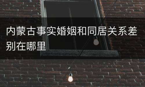内蒙古事实婚姻和同居关系差别在哪里