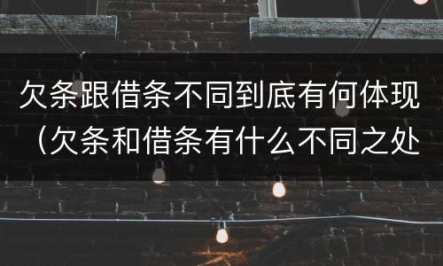 欠条跟借条不同到底有何体现（欠条和借条有什么不同之处）