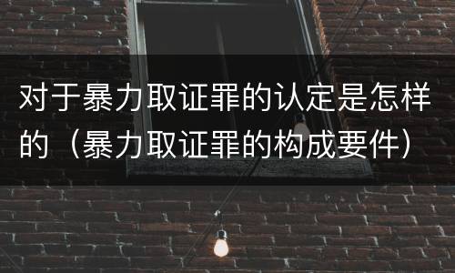 对于暴力取证罪的认定是怎样的（暴力取证罪的构成要件）