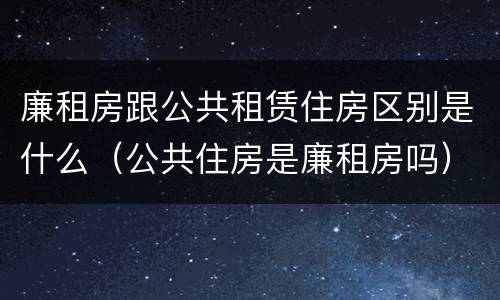 廉租房跟公共租赁住房区别是什么（公共住房是廉租房吗）