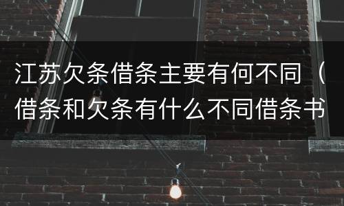 江苏欠条借条主要有何不同（借条和欠条有什么不同借条书写）