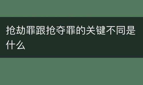 抢劫罪跟抢夺罪的关键不同是什么
