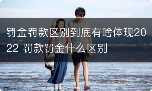 罚金罚款区别到底有啥体现2022 罚款罚金什么区别