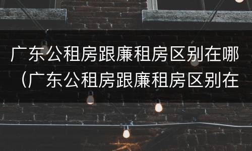 广东公租房跟廉租房区别在哪（广东公租房跟廉租房区别在哪里）