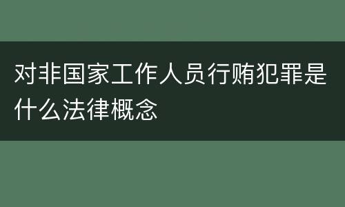对非国家工作人员行贿犯罪是什么法律概念