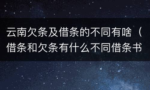 云南欠条及借条的不同有啥（借条和欠条有什么不同借条书写）