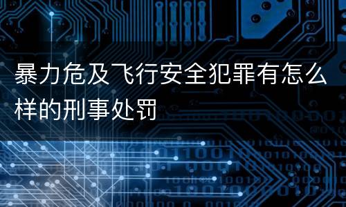 暴力危及飞行安全犯罪有怎么样的刑事处罚