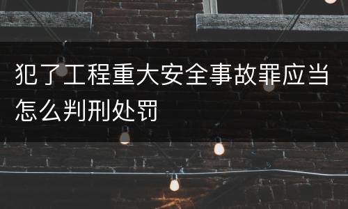 犯了工程重大安全事故罪应当怎么判刑处罚