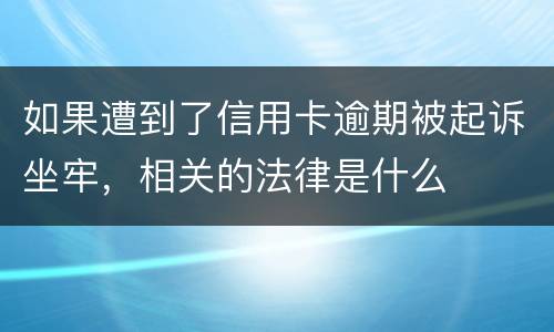 如果遭到了信用卡逾期被起诉坐牢，相关的法律是什么