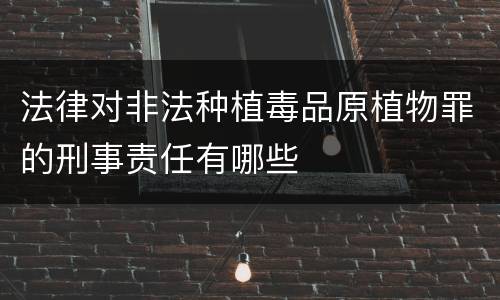 法律对非法种植毒品原植物罪的刑事责任有哪些