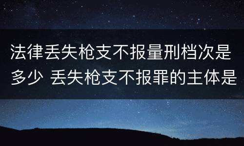 法律丢失枪支不报量刑档次是多少 丢失枪支不报罪的主体是什么