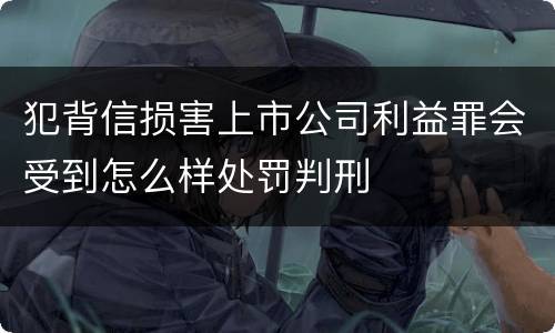 犯背信损害上市公司利益罪会受到怎么样处罚判刑
