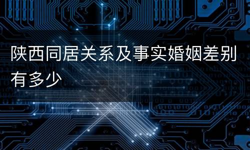 陕西同居关系及事实婚姻差别有多少