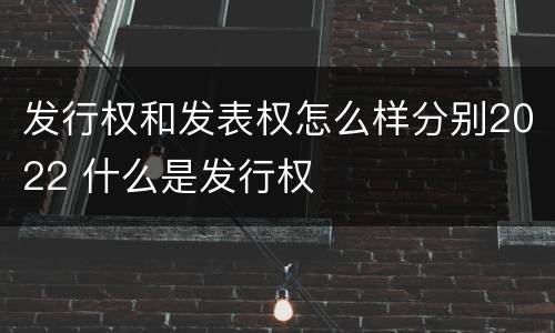 发行权和发表权怎么样分别2022 什么是发行权