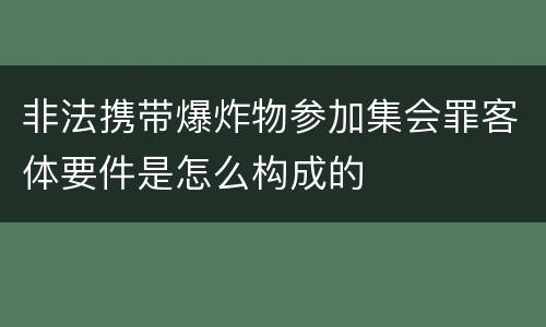 非法携带爆炸物参加集会罪客体要件是怎么构成的