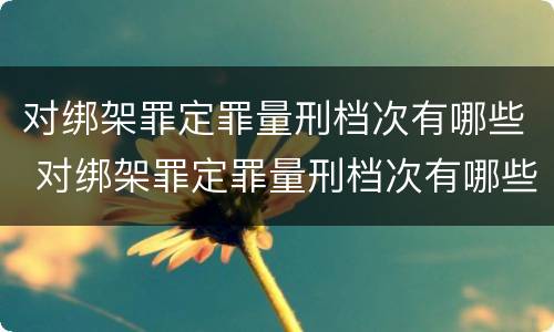 对绑架罪定罪量刑档次有哪些 对绑架罪定罪量刑档次有哪些影响