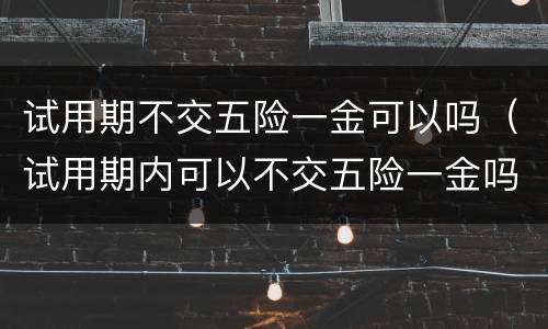 试用期不交五险一金可以吗（试用期内可以不交五险一金吗）