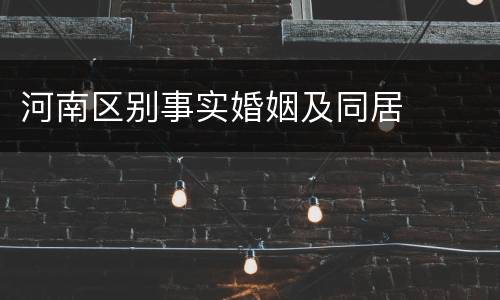 河南区别事实婚姻及同居